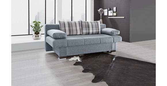 SCHLAFSOFA Blau, Grau  - Wengefarben/Blau, KONVENTIONELL, Holz/Textil (200/80/94cm) - Novel