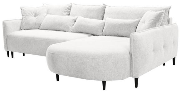 ECKSOFA Creme Chenille  - Creme/Schwarz, MODERN, Textil/Metall (285/200cm) - Carryhome