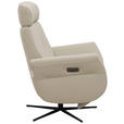 RELAXSESSEL Artù Echtleder Relaxfunktion, Kopfteilverstellung, Rücken echt    - Creme, Design, Leder (71/110/80cm) - Novel