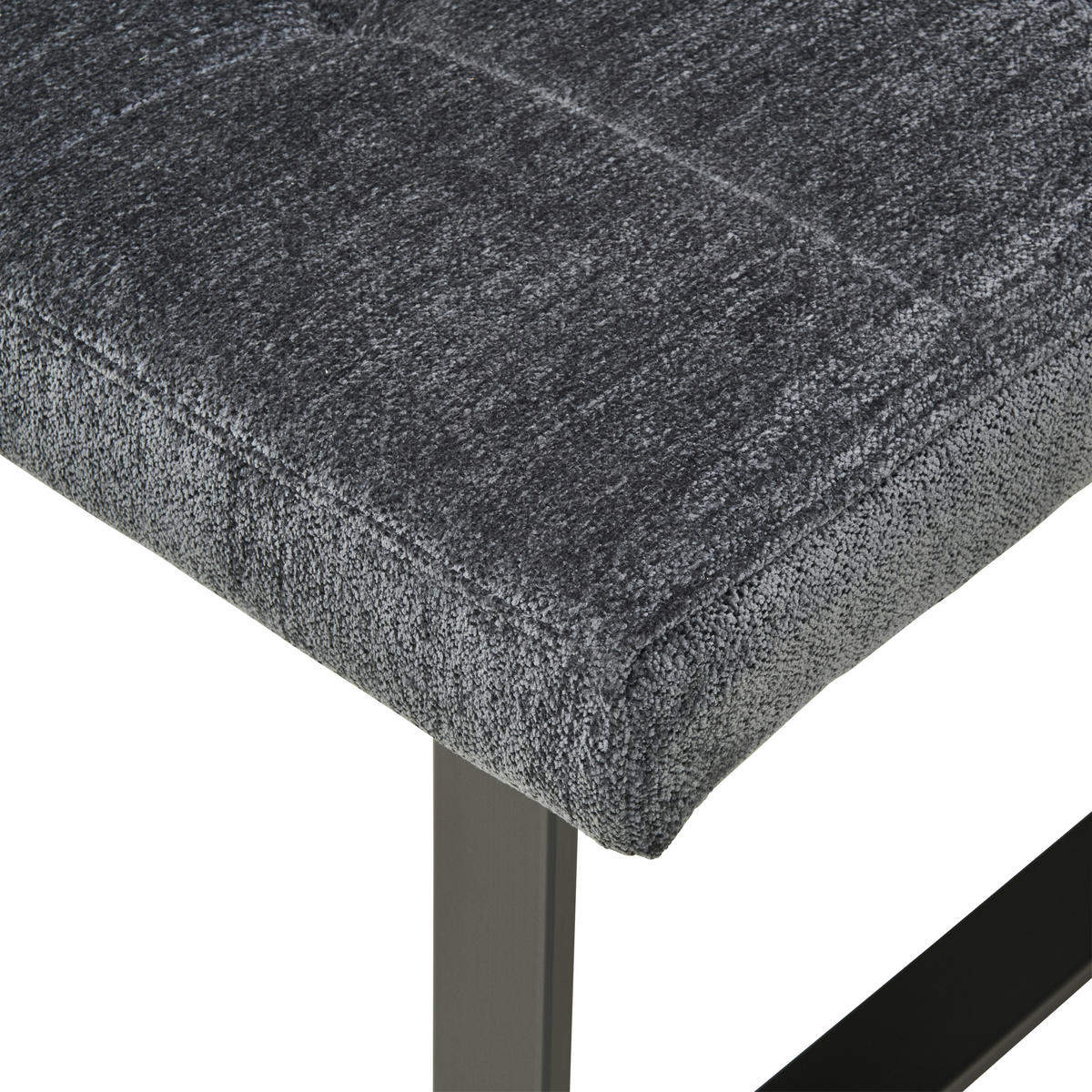 SITZBANK in Metall, Textil Dunkelgrau  - Dunkelgrau/Schwarz, LIFESTYLE, Textil/Metall (140/82/44cm) - MID.YOU