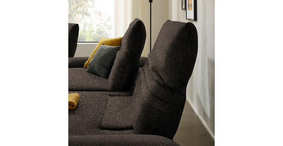 ECKSOFA  in Bouclé Dunkelbraun  280/170-195 cm  - Dunkelbraun/Schwarz, Design, Textil/Metall (280/170-195cm) - Dieter Knoll