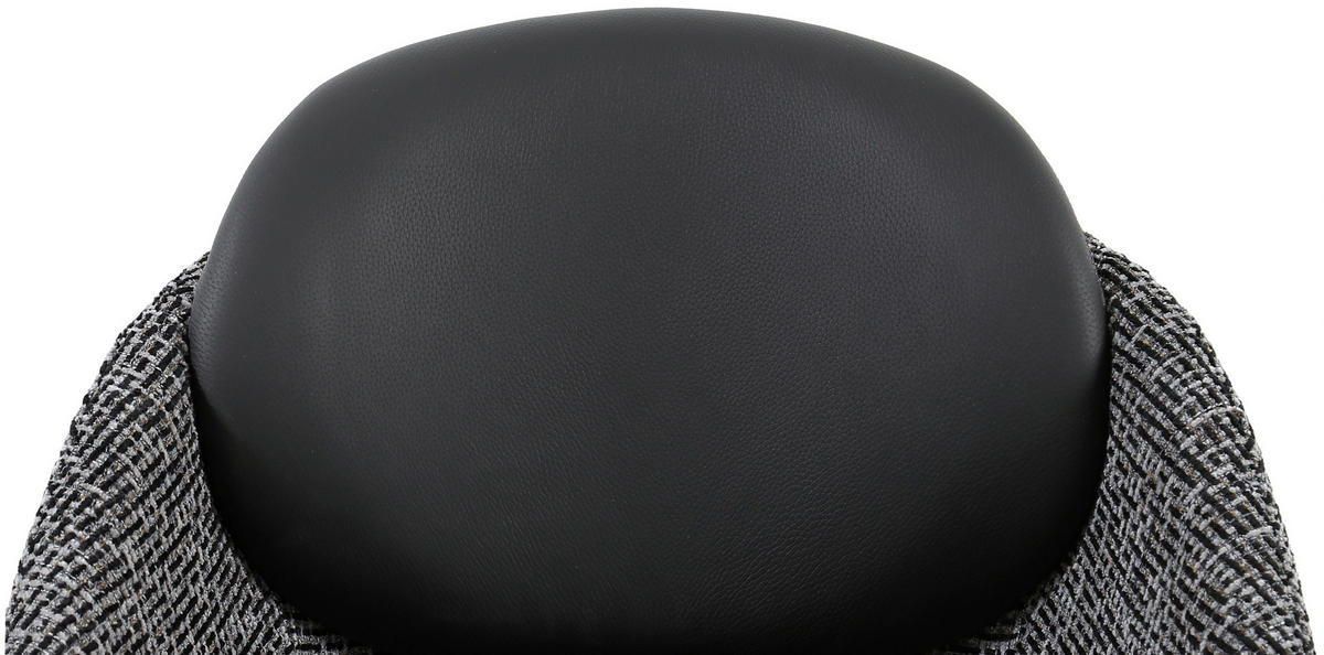 ARMLEHNSTUHL  in Eisen Leinenoptik Echtleder pigmentiert  - Schwarz, Design, Leder/Textil (60/80,5/62cm) - Novel