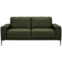 2-SITZER-SOFA in Leder Thymiangrün  - Thymiangrün/Schwarz, Design, Leder/Metall (180/82/92cm) - Johann Jakob