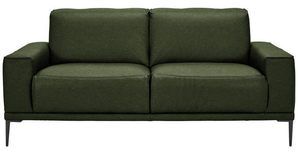 2-SITZER-SOFA in Leder Thymiangrün  - Thymiangrün/Schwarz, Design, Leder/Metall (180/82/92cm) - Johann Jakob