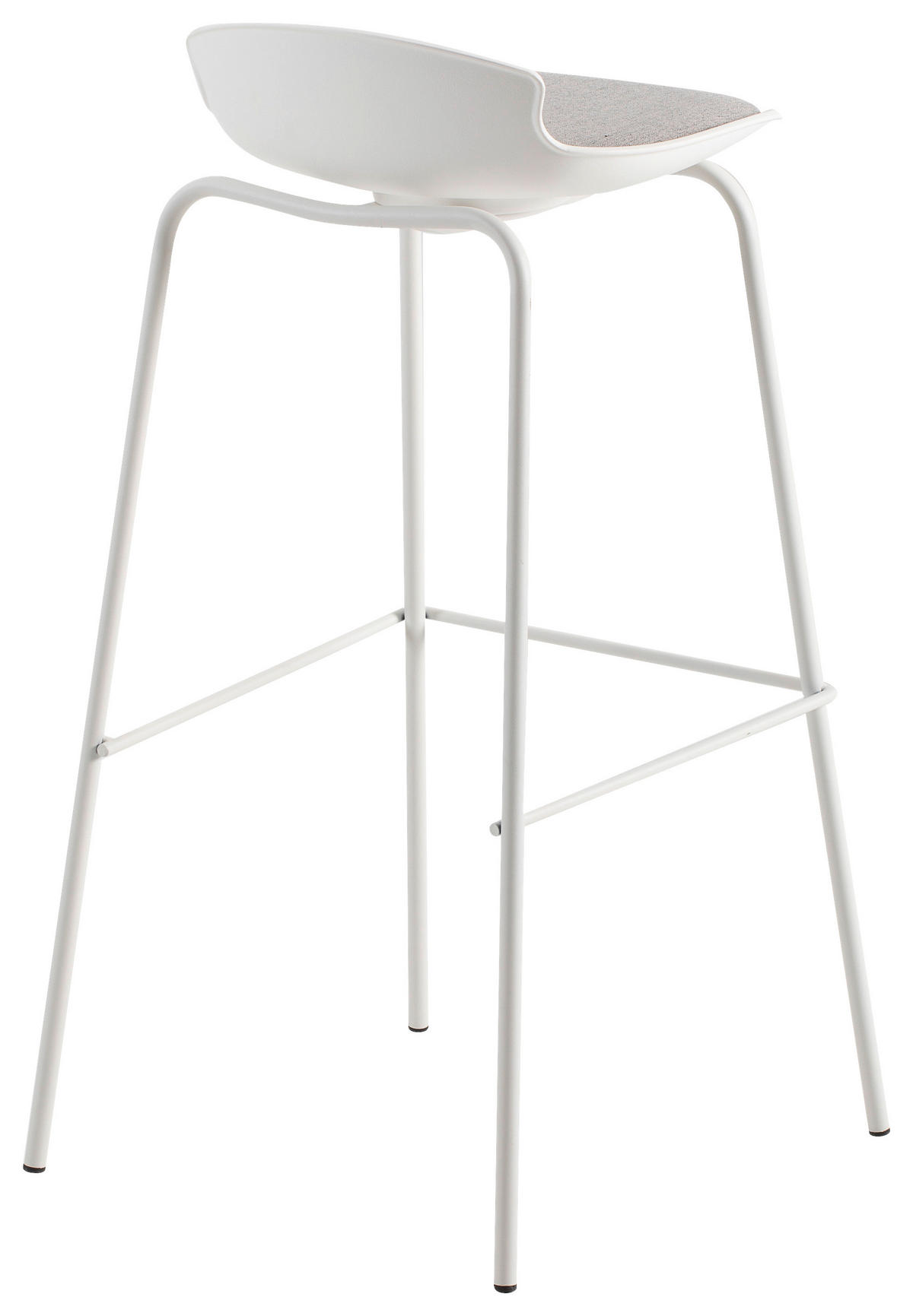 BARHOCKER in Metall, Kunststoff, Textil Weiß, Hellgrau  - Hellgrau/Weiß, Design, Kunststoff/Textil (38,5/86/42cm) - Boxxx