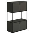 HIGHBOARD 80,7/120/35,8 cm  - Anthrazit/Schwarz, Design, Holzwerkstoff/Metall (80,7/120/35,8cm) - Novel