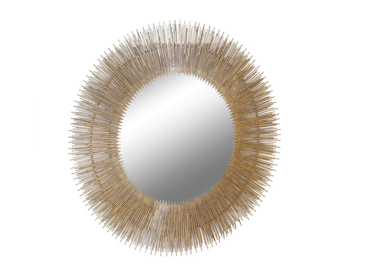 WANDSPIEGEL 92/92/4 cm  - Goldfarben, Design, Glas/Metall (92/92/4cm)