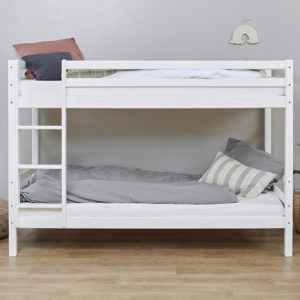 ETAGENBETT - Naturfarben/Weiß, MODERN, Holz (90/200cm) - MID.YOU