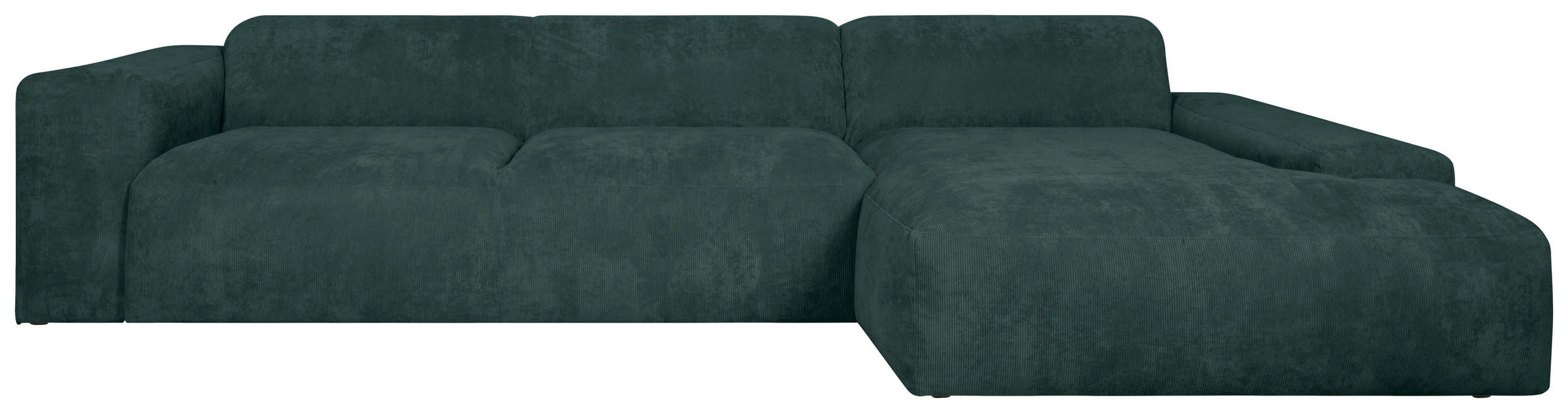 ECKSOFA HANNAH Grün Cord  - Schwarz/Grün, Design, Kunststoff/Textil (343/170cm) - MID.YOU