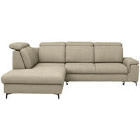 ECKSOFA Struktur Beige  - Beige/Schwarz, Design, Textil/Metall (270/292cm) - Stylife