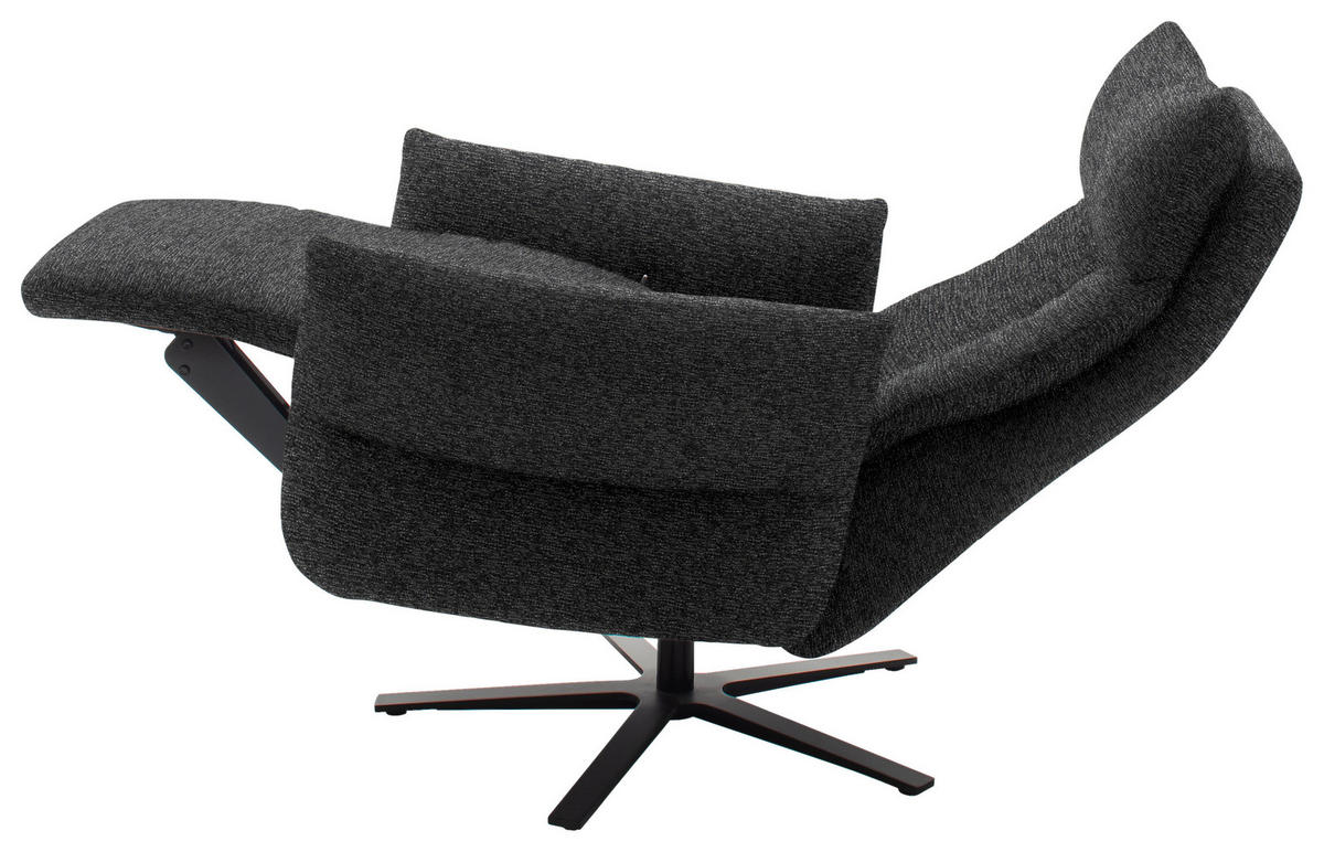 FERNSEHSESSEL in Chenille Anthrazit  - Anthrazit/Schwarz, Design, Textil/Metall (74/115/85cm) - Schöner Wohnen