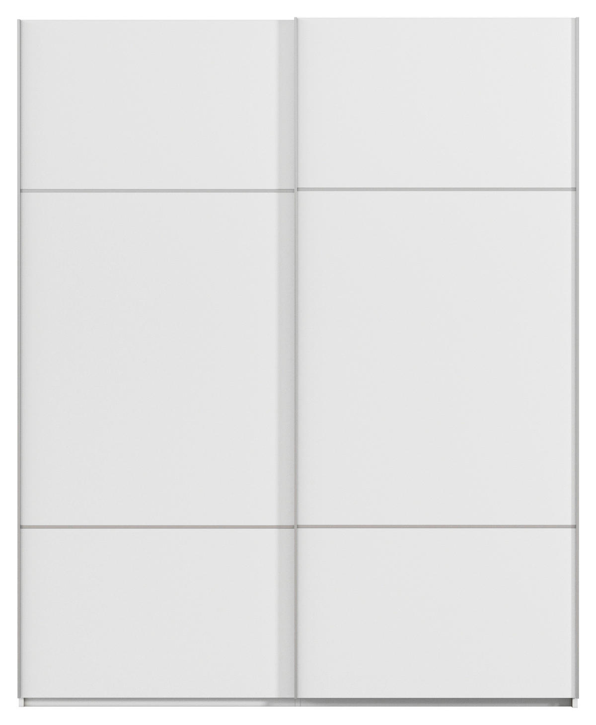 SCHWEBETÜRENSCHRANK in Weiss  - Weiss/Alufarben, Konventionell, Holzwerkstoff/Metall (162/223/68cm) - Novel