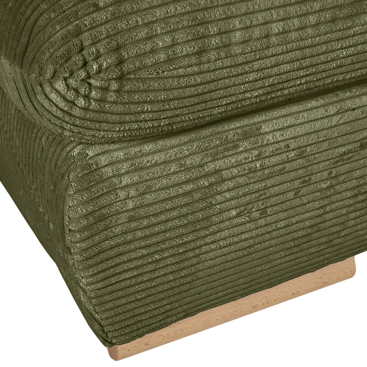 SCHLAFSOFA in Cord Grün  - Naturfarben/Grün, KONVENTIONELL, Holz/Textil (200/75/92cm) - home24