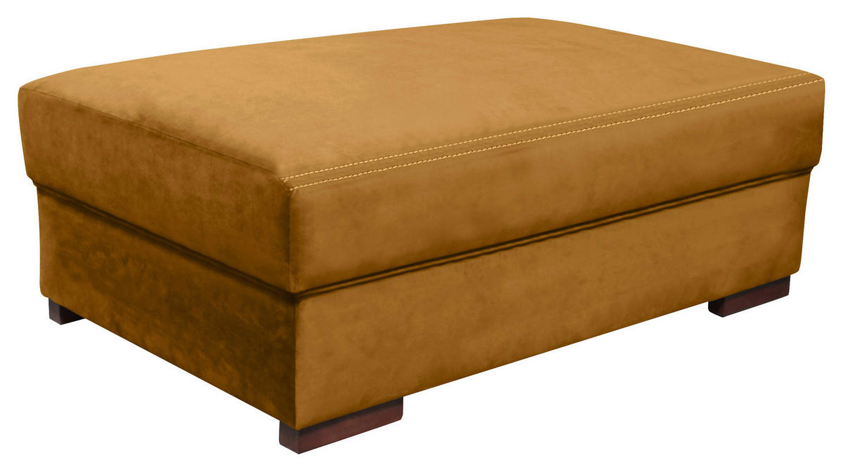 HOCKER Textil Gelb  - Wengefarben/Gelb, Lifestyle, Holz/Textil (120/44/75cm) - Landscape