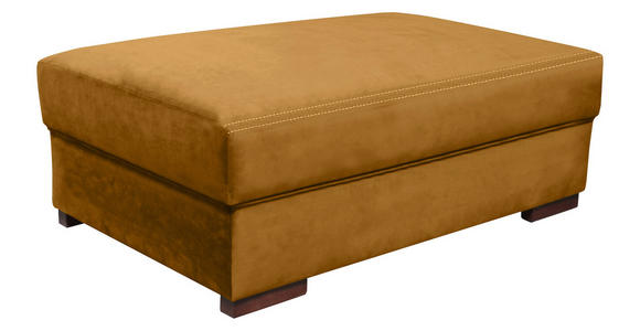 HOCKER Velours Gelb  - Wengefarben/Gelb, LIFESTYLE, Holz/Textil (120/44/75cm) - Carryhome