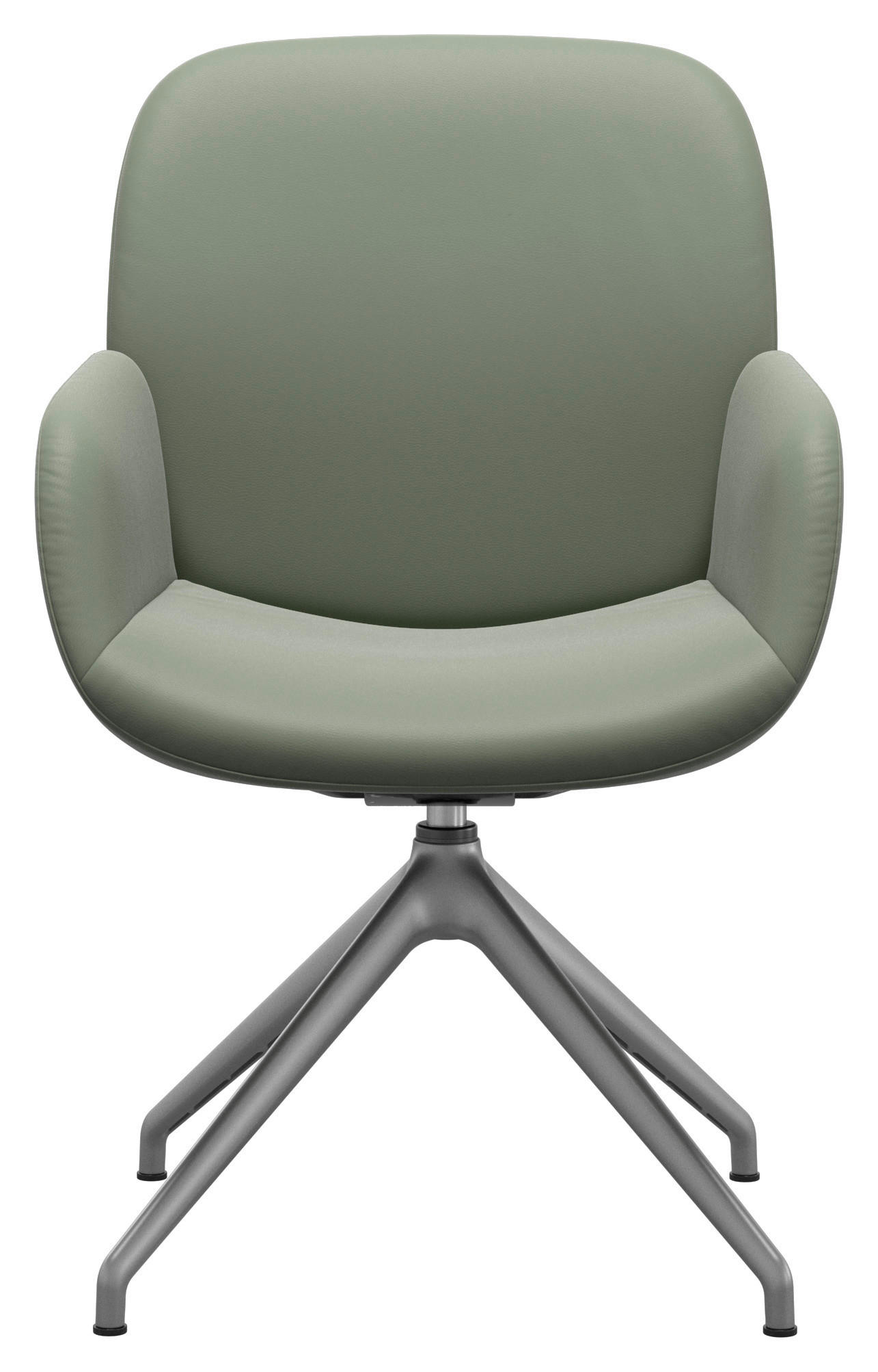 ARMLEHNSTUHL in Aluminium Echtleder pigmentiert - Grün, MODERN, Leder/Metall (54/91/59cm) - Stressless