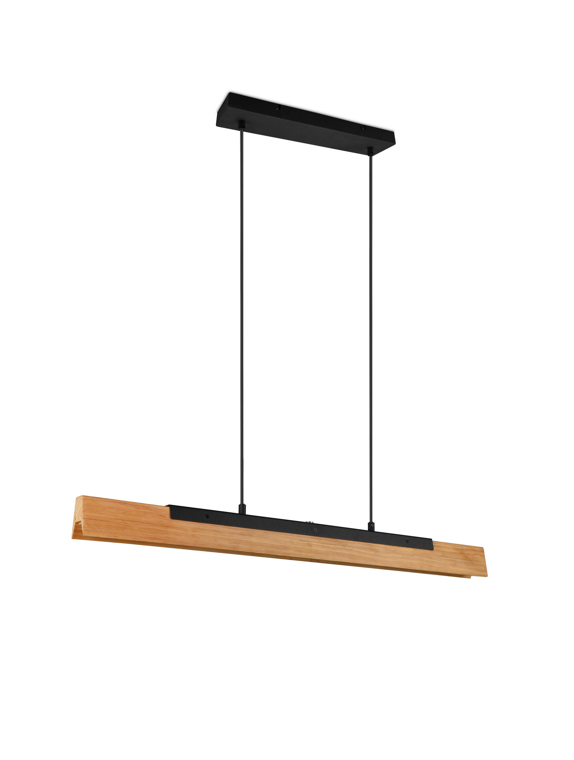 LED-HÄNGELEUCHTE KERALA 90/8,5/150 cm   - Schwarz/Braun, Design, Holz/Metall (90/8,5/150cm) - Trio Leuchten