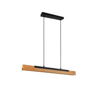 LED-HÄNGELEUCHTE 90/8,5/150 cm    - Schwarz/Braun, Design, Holz/Metall (90/8,5/150cm) - Trio Leuchten