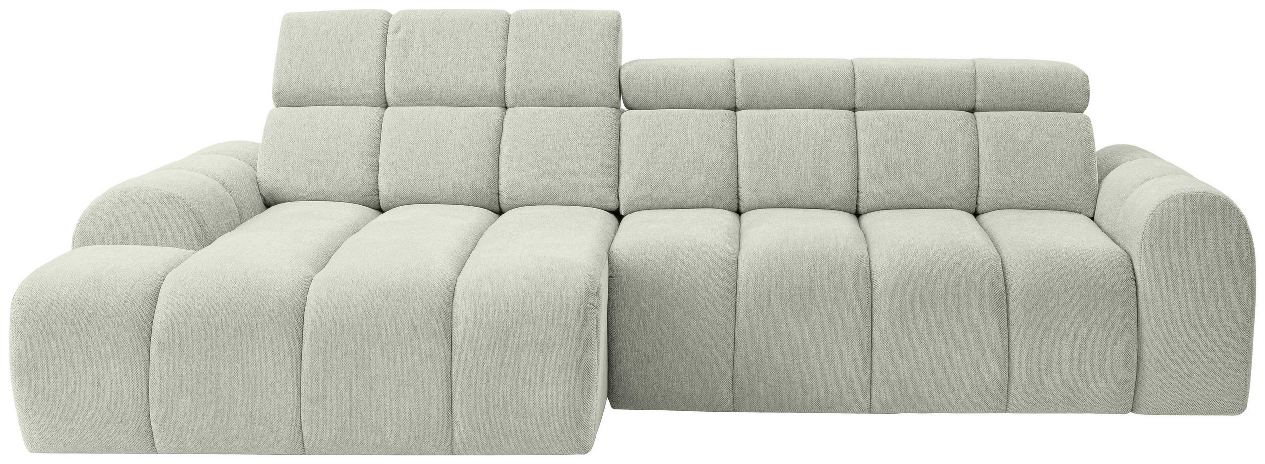 ECKSOFA Naturfarben Chenille Bettkasten, Rücken echt, Relaxfunktion, Kopfteilverstellung  - Schwarz/Naturfarben, Design, Kunststoff/Textil (152/290cm) - Stylife