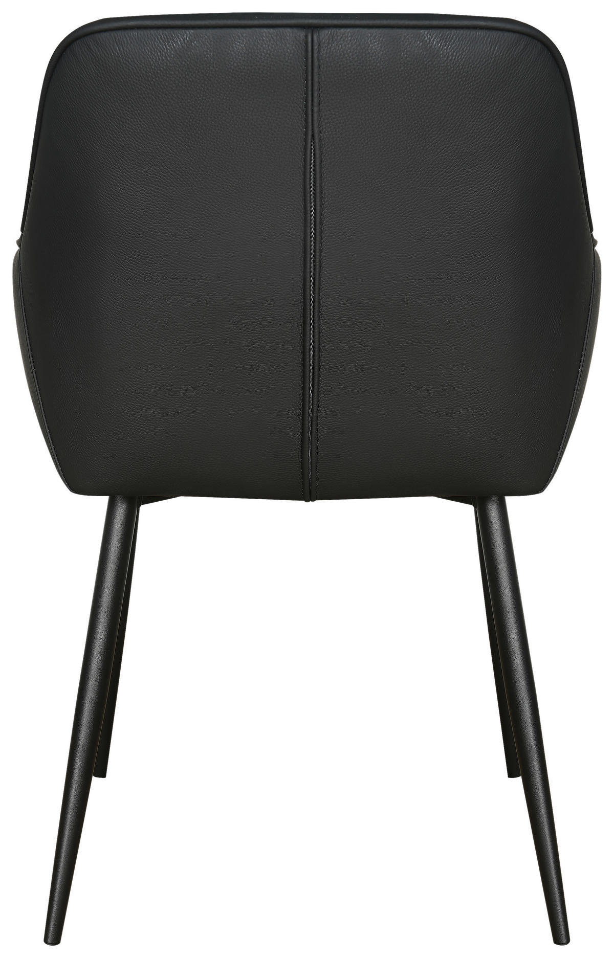 ARMLEHNSTUHL    Echtleder  Schwarz  - Schwarz, Design, Leder/Metall (56/82,5/61,5cm) - Stylife