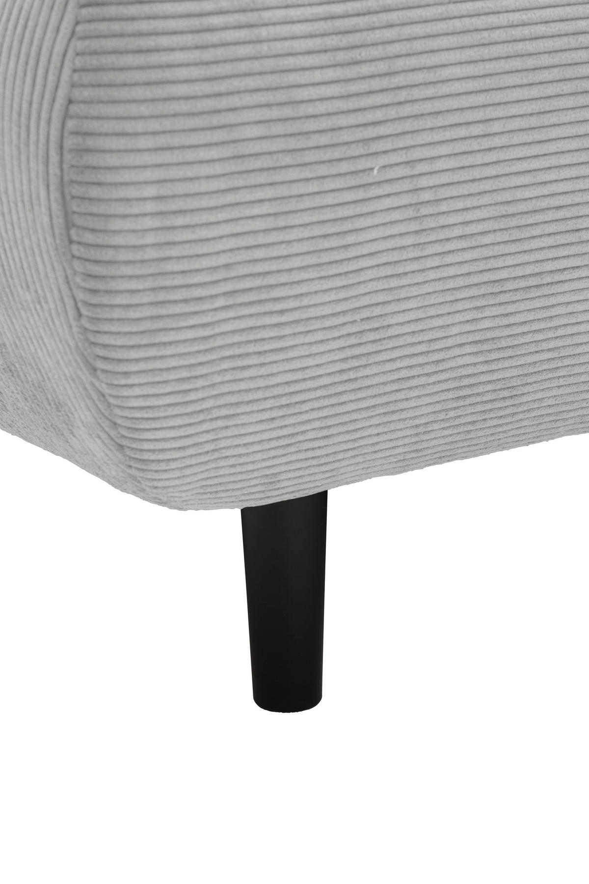 ECKSOFA Ottomane rechts, Eckteil  Silberfarben Feincord  - Silberfarben/Schwarz, Design, Holz/Textil (288/215cm) - Pure Home Lifestyle