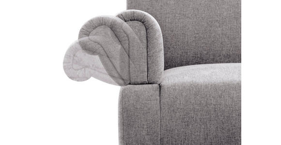 SOFA Flachgewebe Hellgrau  - Hellgrau/Naturfarben, ROMANTIK / LANDHAUS, Holz/Textil (181/98/81cm) - Cantus