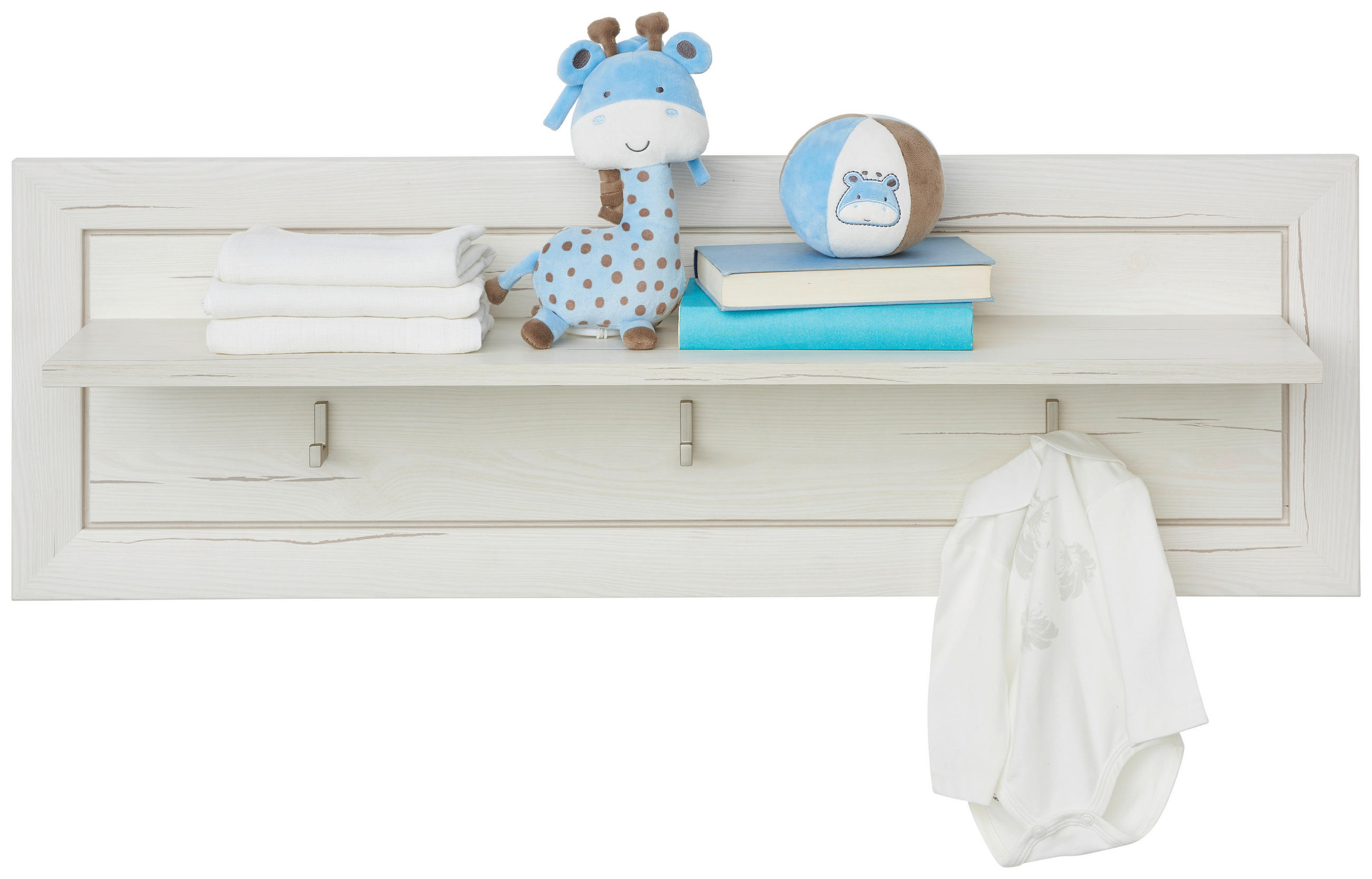 WANDBOARD in 106,2/33,5/21,6 cm Grau, Weiß - Weiß/Grau, Natur, Holzwerkstoff (106,2/33,5/21,6cm) - My Baby Lou