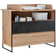 WICKELKOMMODE Yunai  - Eichefarben/Anthrazit, Trend, Holzwerkstoff (120/106/77,8cm) - My Baby Lou