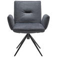 ARMLEHNSTUHL  in Webstoff  - Dunkelgrau/Anthrazit, Design, Textil/Metall (70/89/68cm) - Dieter Knoll