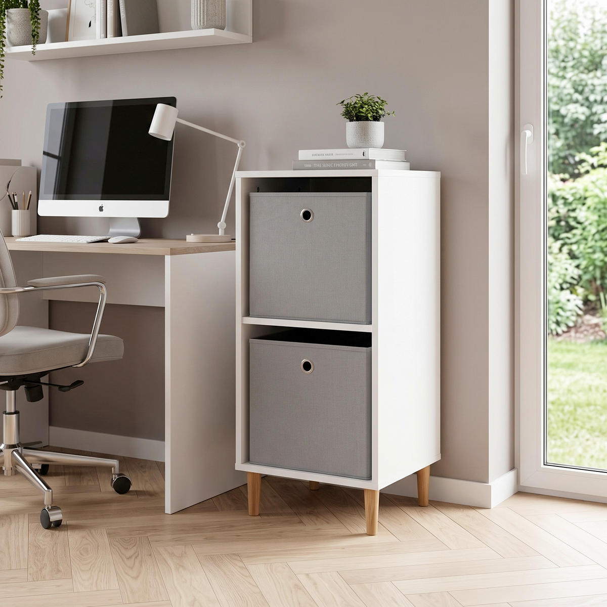 AKTENREGAL Weiß  - Weiß, MODERN, Holz/Holzwerkstoff (38,2/84,8/38,2cm) - Livetastic