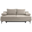 BOXSPRINGSOFA in Flachgewebe Cappuccino  - Cappuccino, KONVENTIONELL, Textil/Metall (204/93/100cm) - Novel