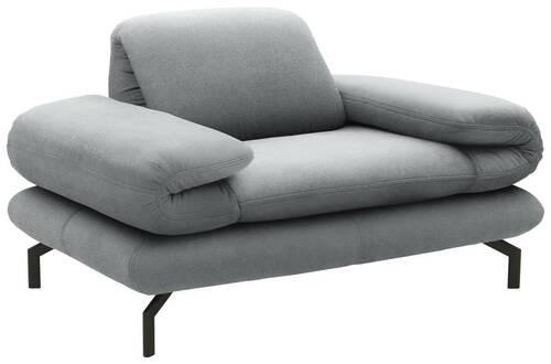 SESSEL mit Funktion Webstoff Silberfarben    - Silberfarben/Schwarz, Design, Textil/Metall (139 (197)/83 (110)/98cm) - LOOKS by W.Joop