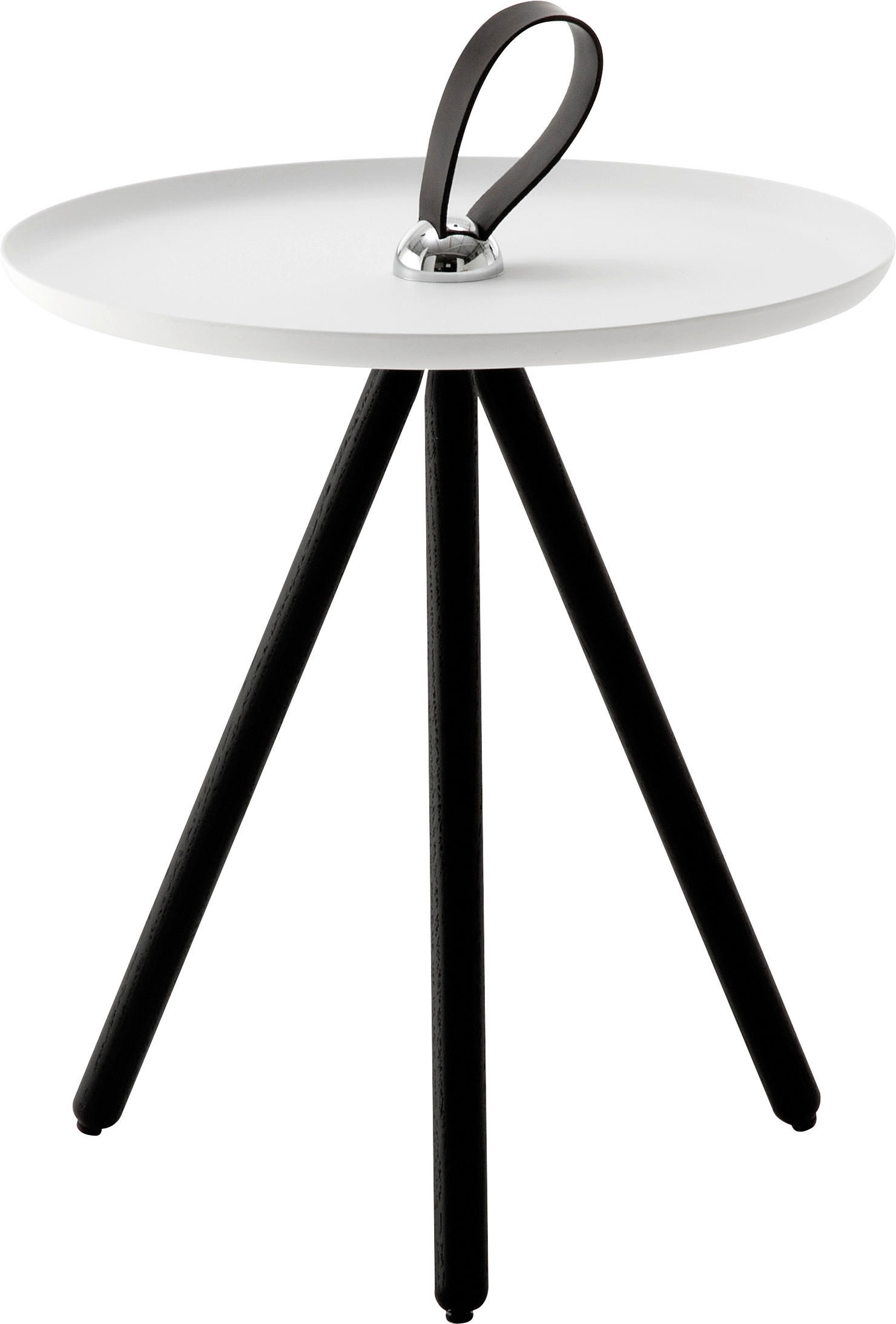 BEISTELLTISCH 40/40/45 cm Eiche massiv Weiß, Dunkelbraun rund  - Dunkelbraun/Weiß, Design, Holz/Metall (40/40/45cm) - Rolf Benz