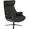 RELAXSESSEL in Holz, Leder Schwarz, Dunkelgrau  - Dunkelgrau/Schwarz, Design, Leder/Holz (79/111/83cm) - Conform