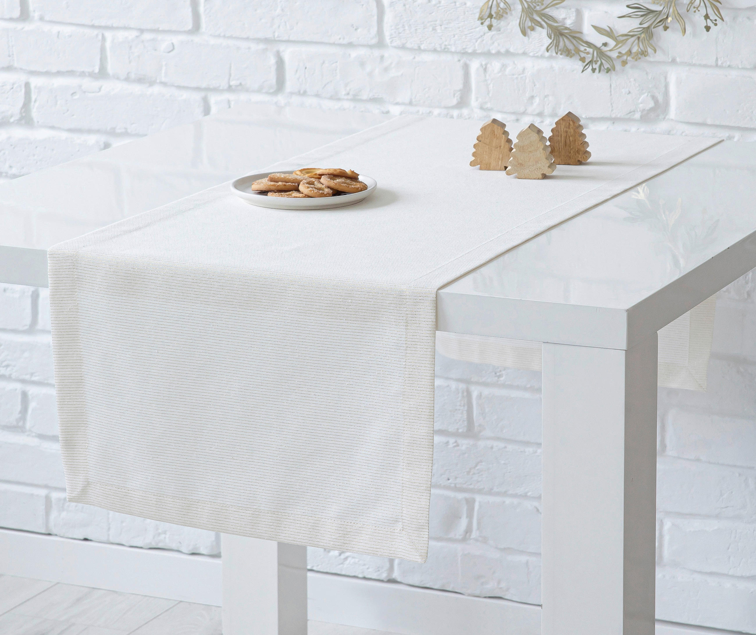 ASZTALI FUTÓ   - ezüstszínű, Basics, textil (40/140cm)