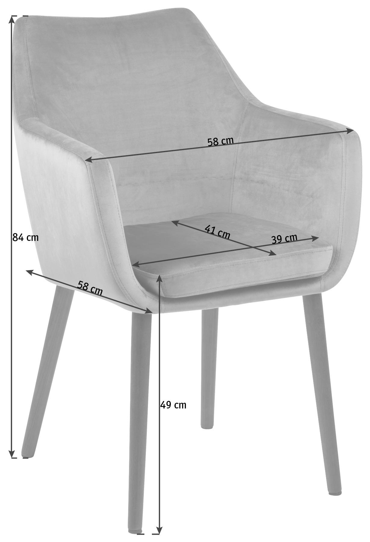 STOLIČKA S PODRÚČKAMI, zamat, tmavozelená - tmavohnedá/tmavozelená, Trend, drevo/textil (58/84/58cm) - Ambia Home