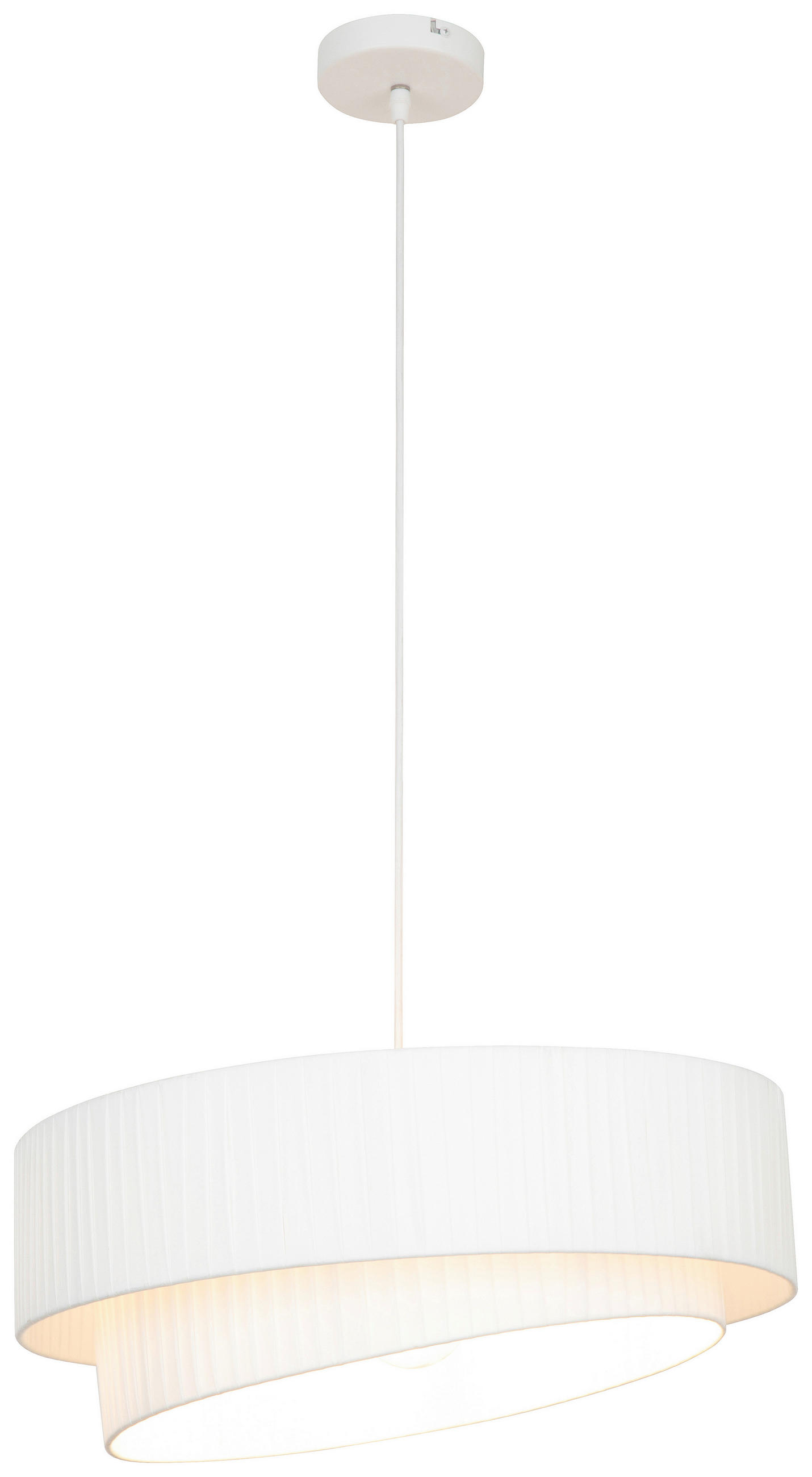 HÄNGELEUCHTE 50/122,5 cm   - Weiß, Trend, Textil/Metall (50/122,5cm) - Novel