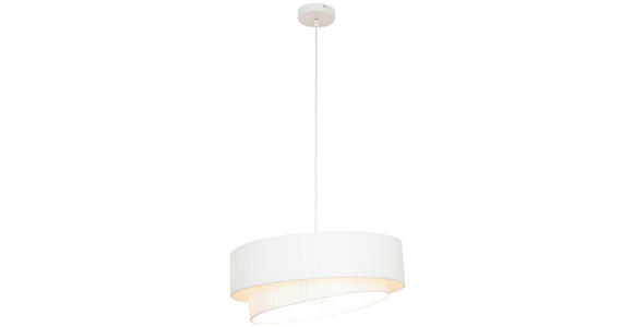 HÄNGELEUCHTE 50/122,5 cm  - Weiß, Trend, Textil/Metall (50/122,5cm) - Novel