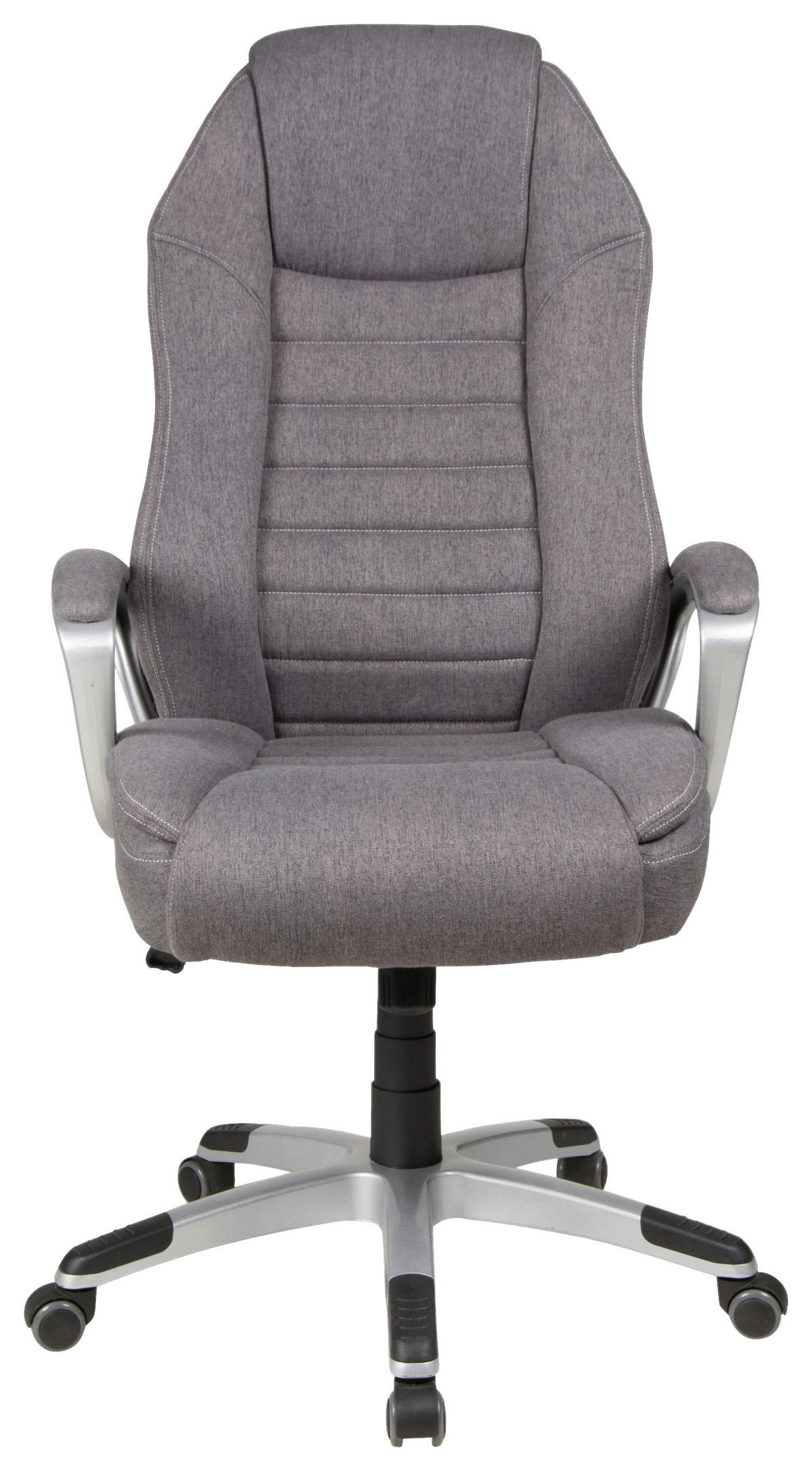 CHEFSESSEL Webstoff Dunkelgrau  - Dunkelgrau/Silberfarben, KONVENTIONELL, Kunststoff/Textil (66/116-124/66cm) - Boxxx