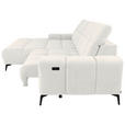 ECKSOFA inkl.Funktionen Beige Chenille  - Beige/Schwarz, MODERN, Textil/Metall (195/300cm) - Xora