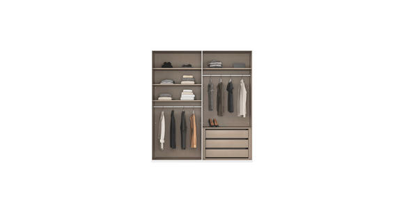 SCHWEBETÜRENSCHRANK 162/223/68 cm 2-türig Weiß  - Alufarben/Weiß, Basics, Glas/Holzwerkstoff (162/223/68cm) - Novel