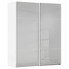 SCHWEBETÜRENSCHRANK 181/223/67 cm 2-türig Grau, Weiß  - Weiß/Grau, KONVENTIONELL, Glas/Holzwerkstoff (181/223/67cm) - Novel
