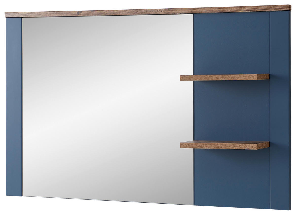 WANDSPIEGEL 130/80/17 cm  - Blau/Eichefarben, Lifestyle, Glas/Holzwerkstoff (130/80/17cm) - MID.YOU