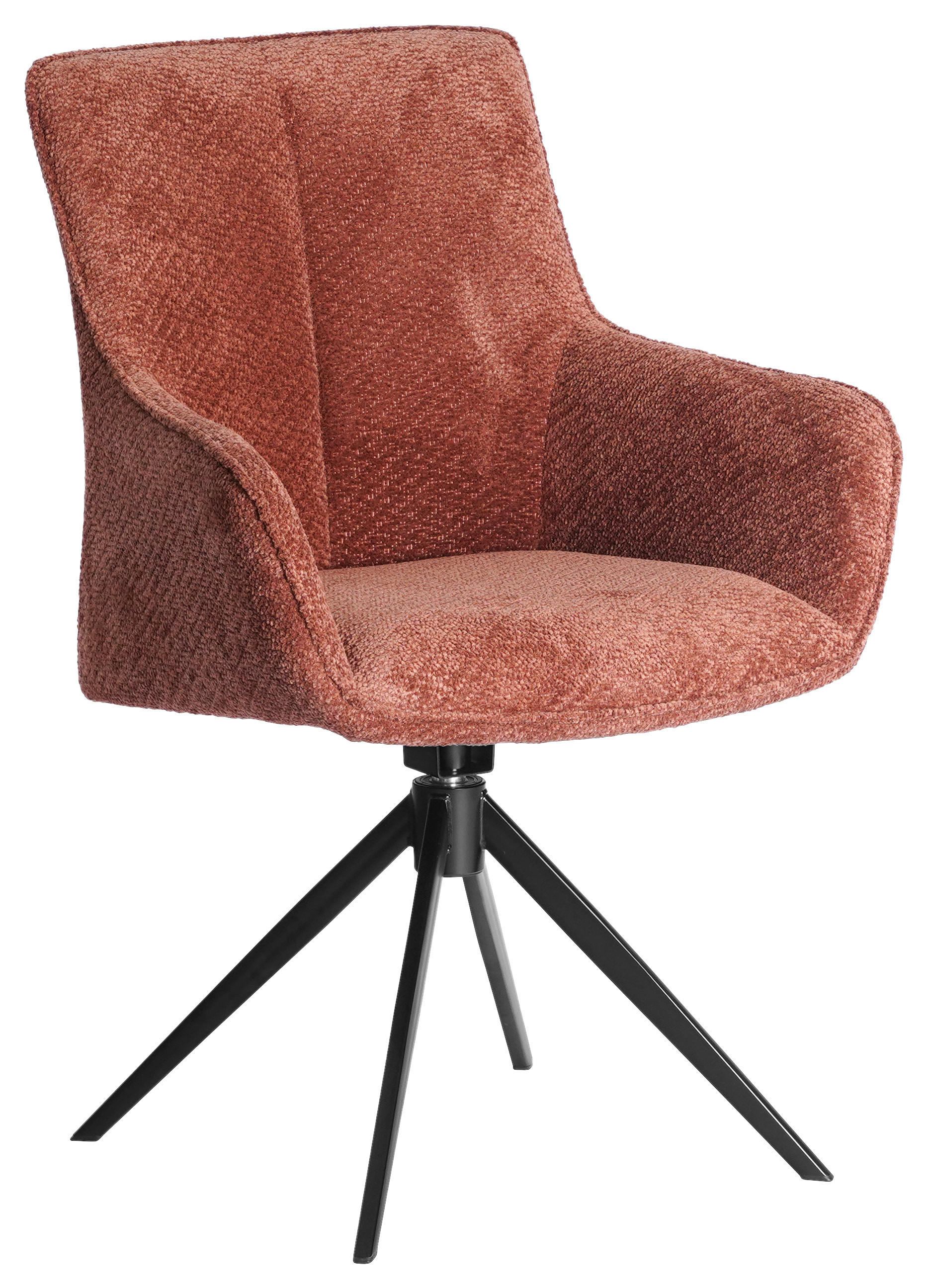 ARMLEHNSTUHL  in Eisen Webstoff  - Cognac/Schwarz, Design, Textil/Metall (64/88/60cm) - Novel