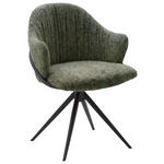 ARMLEHNSTUHL  Lederauswahl, Stoffauswahl, Sitzfläche 360° drehbar beflockt  - Dunkelgrün/Anthrazit, Design, Textil/Metall (57/84/44,5cm) - Belluti