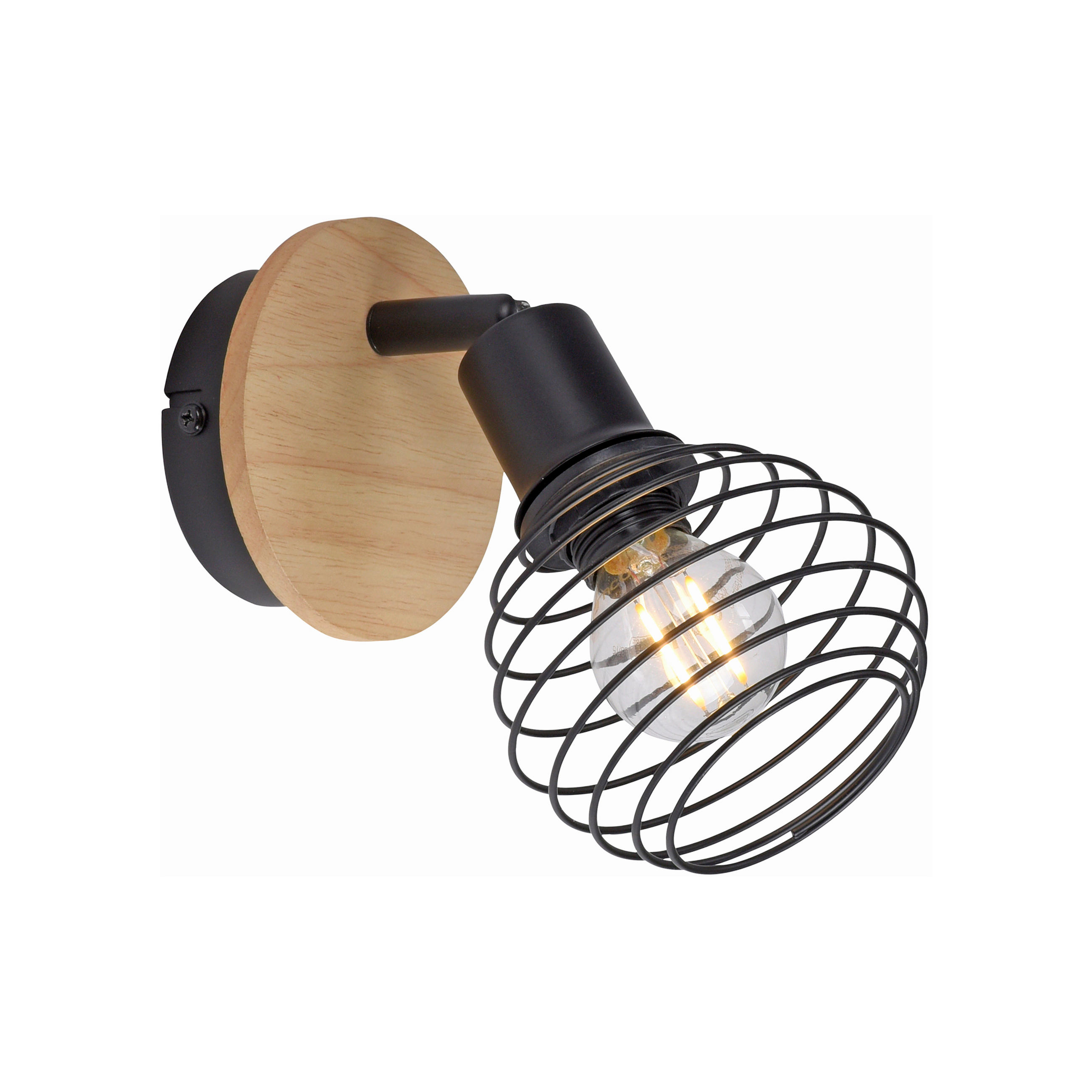 WANDLEUCHTE Eugen 11,7/11,7/21 cm   - Natur, Holz/Kunststoff (11,7/11,7/21cm)