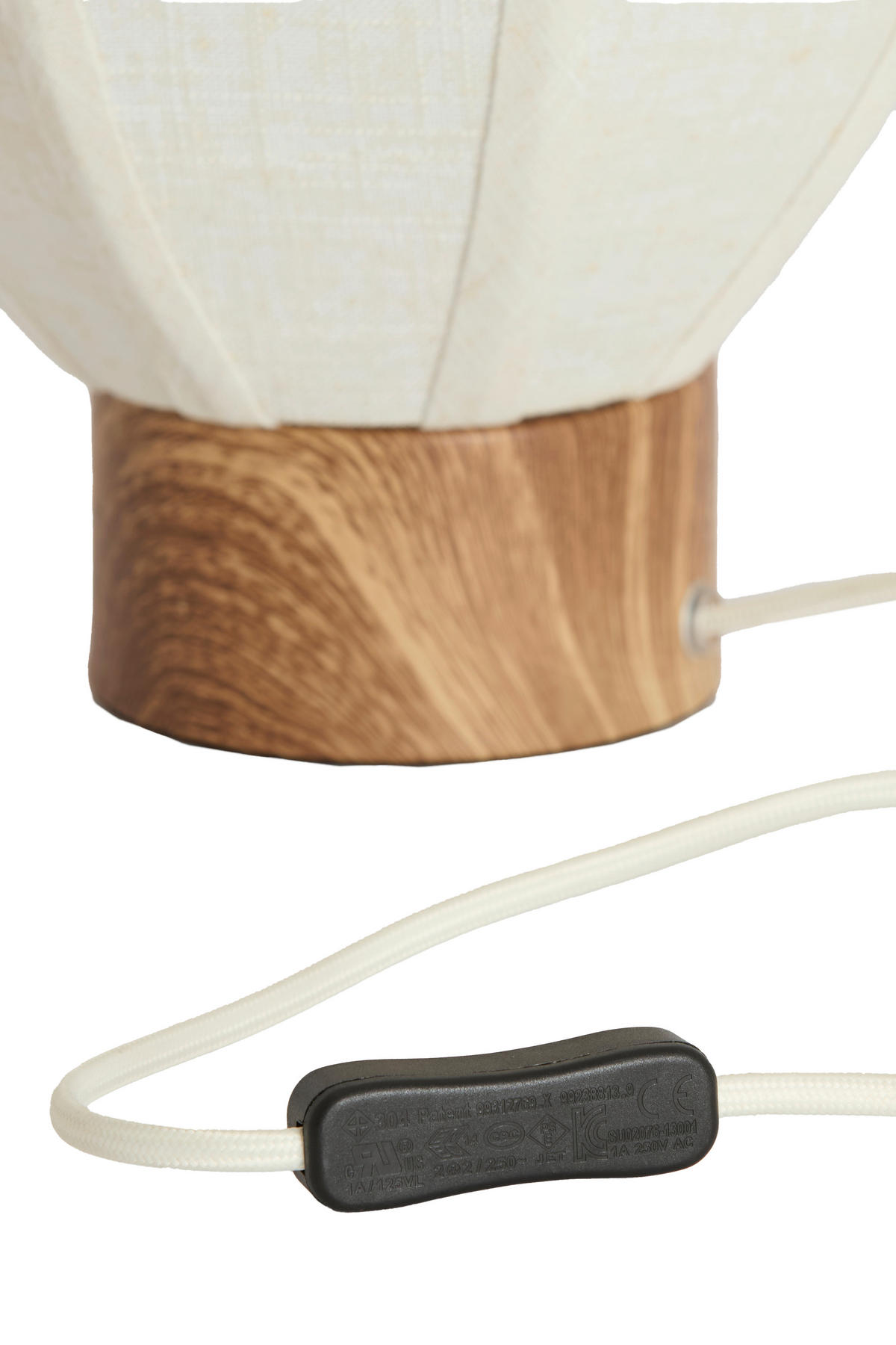 TISCHLEUCHTE Kyzo 23/23,5 cm  - Weiß, ROMANTIK / LANDHAUS, Kunststoff/Textil (23/23,5cm) - Light & Living