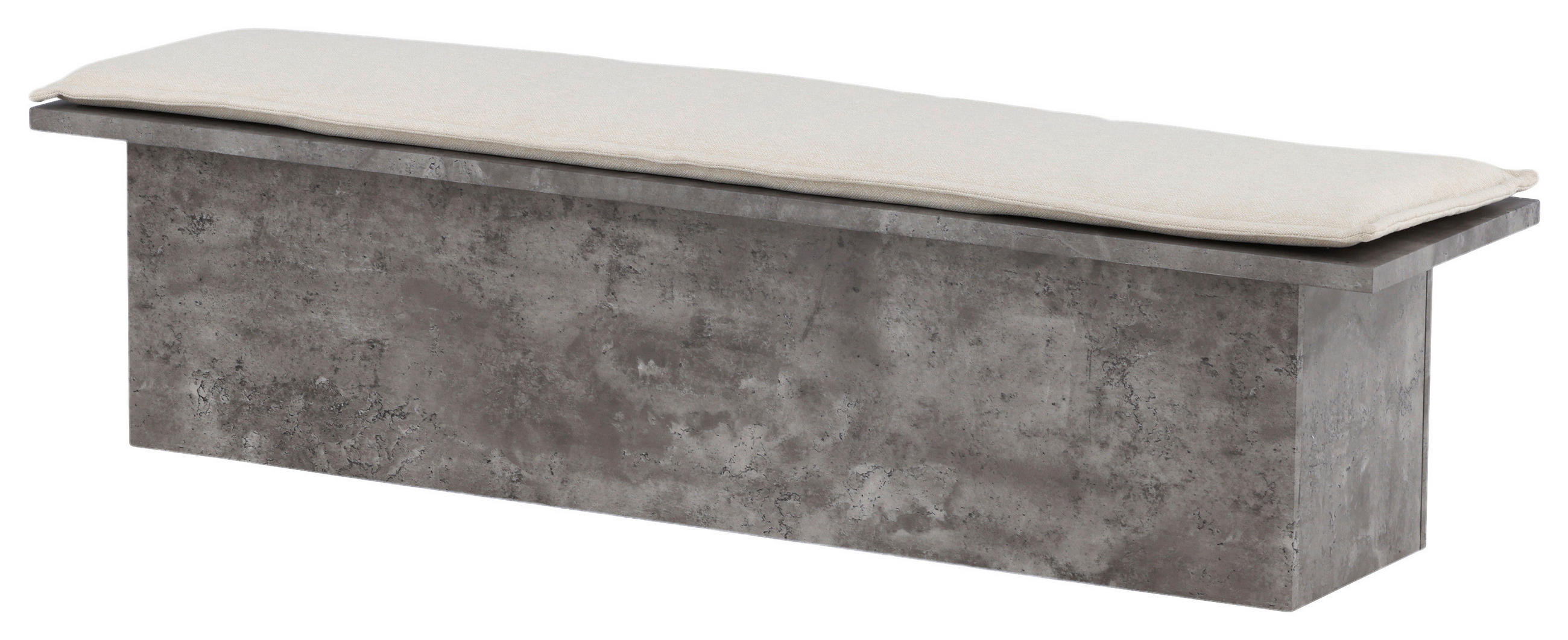 GARDEROBENBANK - Weiß/Grau, Design, Textil (160/45/40cm) - Livetastic