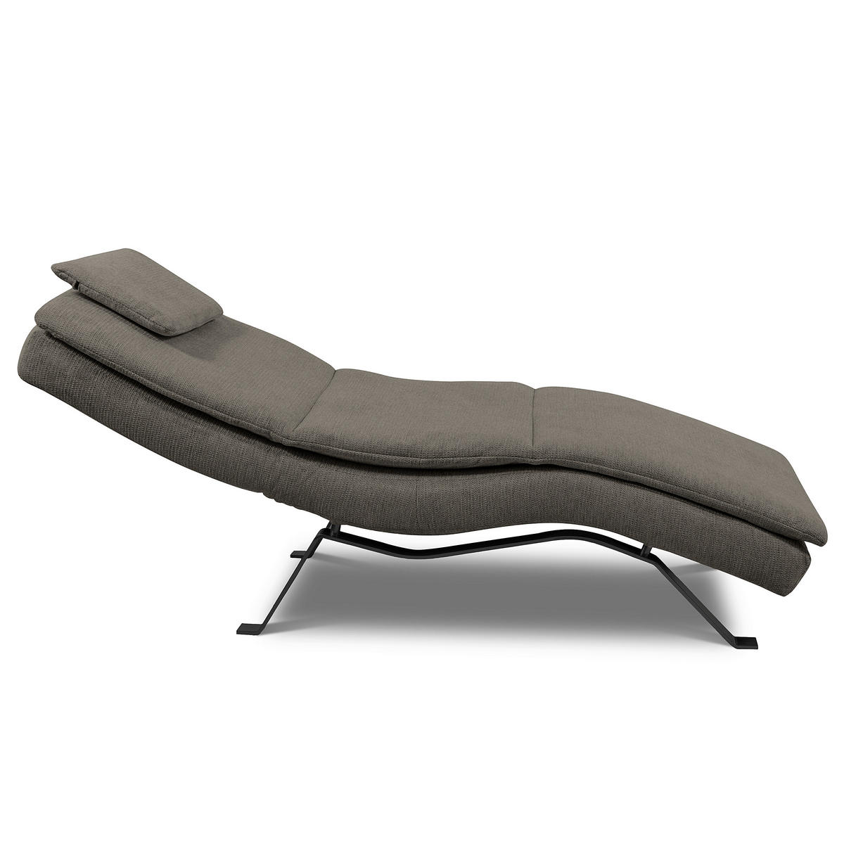 RELAXLIEGE Echtleder Dunkelgrau  - Dunkelgrau/Schwarz, Design, Leder/Metall (65/95/171cm) - Celina Home