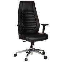 CHEFSESSEL Lederlook Schwarz  - Silberfarben/Schwarz, Basics, Kunststoff/Textil (65/133/65cm) - MID.YOU